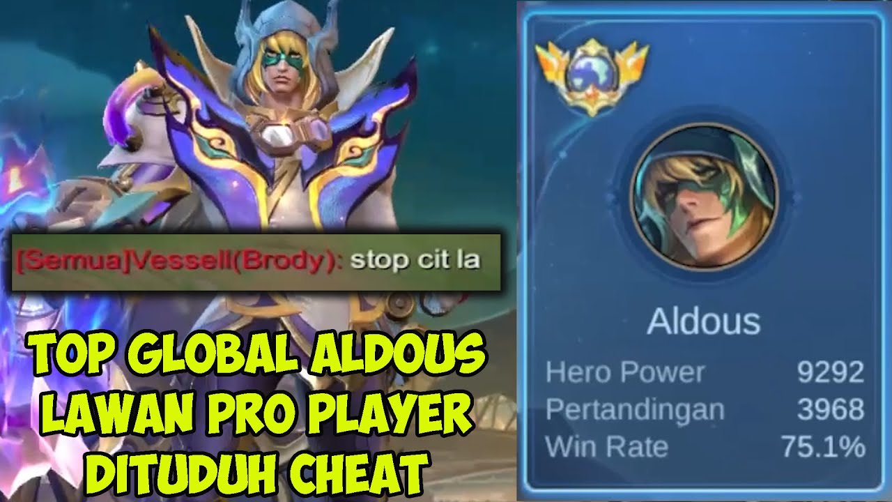 Global Aldous siksa pro player di rank pake build 1 hit sampe di tuduh cheat damage