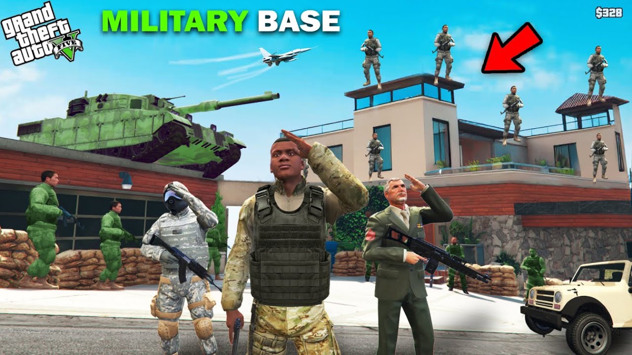 I Joined Military And Turned Franklin's House Into A Secret Military Base In GTA 5!