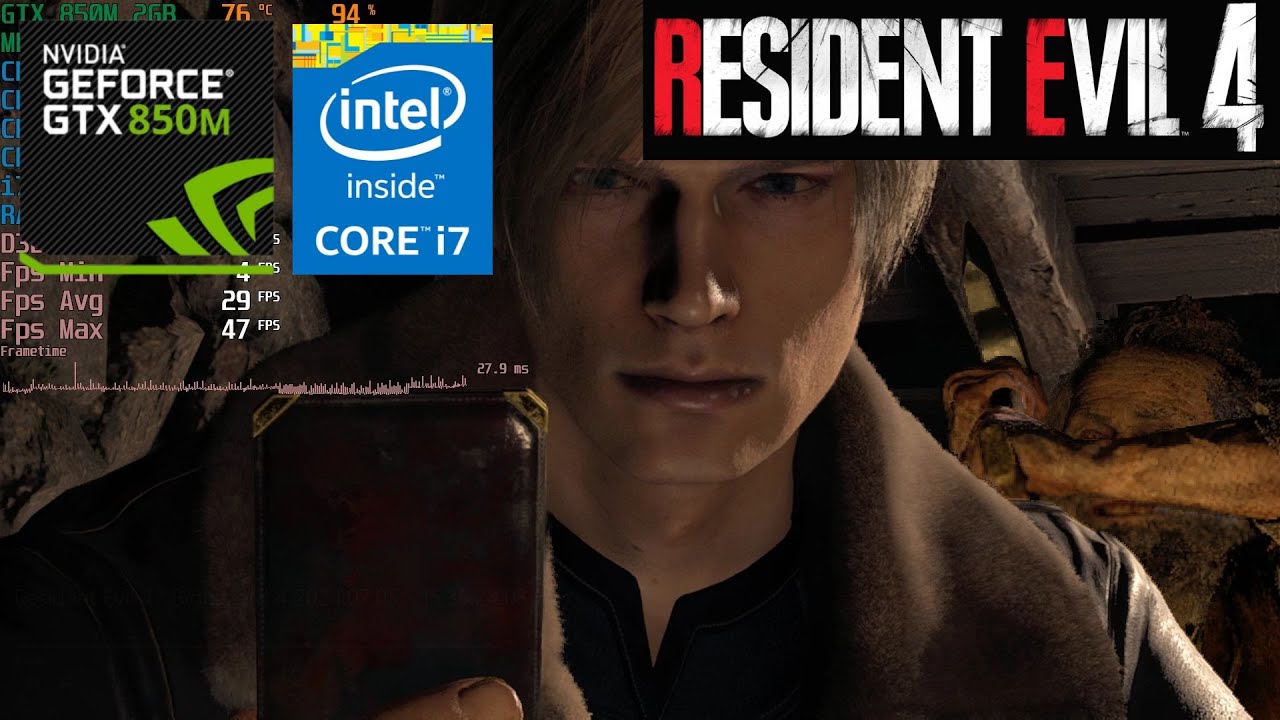 GTX 850M 2GB - Resident Evil 4, Benchmark (Acer V3-772G)  -  2024