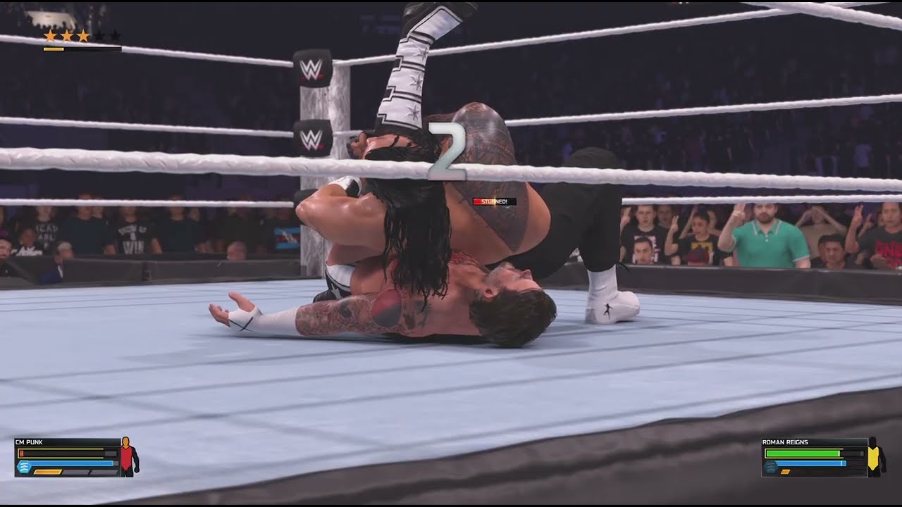 WWE 2K26_ CmPunk против Романа Рейнса на арене WrestleMania