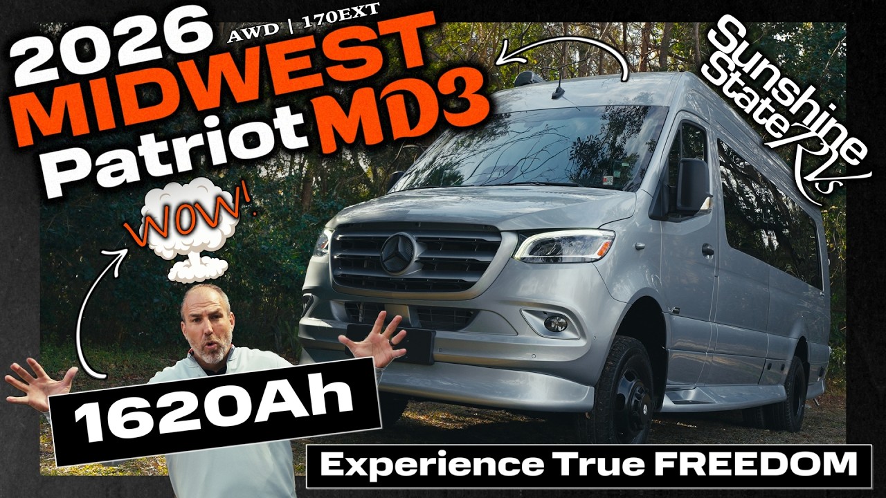 2026 Midwest Patriot MD3 AWD Class B | Литиевая батарея 1620 Ач и роскошная кровать размера &laquo;кинг...