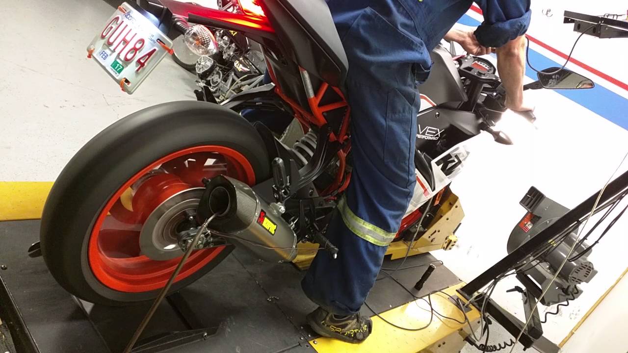 KTM RC390 Akropovic Full Exhaust DYNO RUN