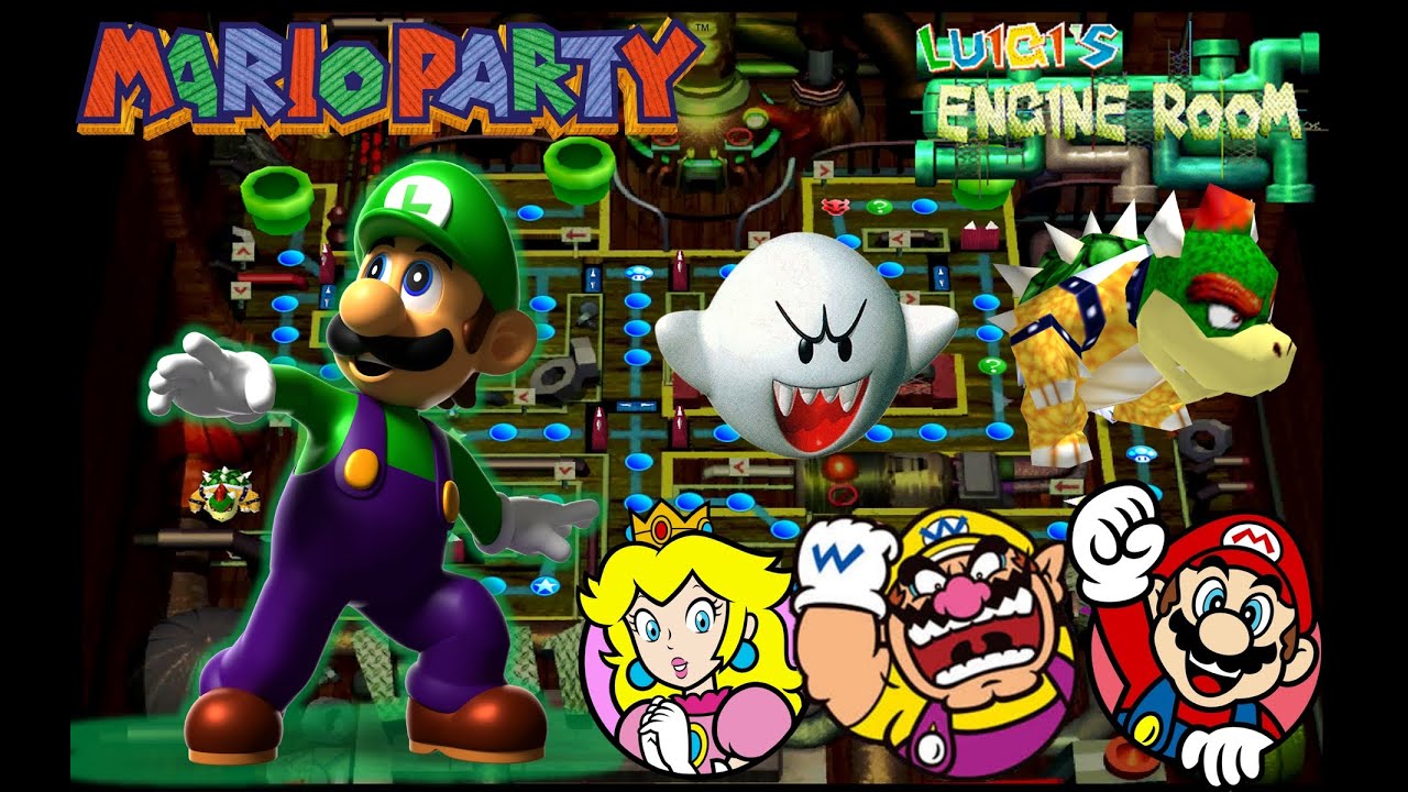 Mario Party 1 - Luigi vs Peach vs Wario vs Mario - Luigi's Engine Room (EXTENDED MATCH)