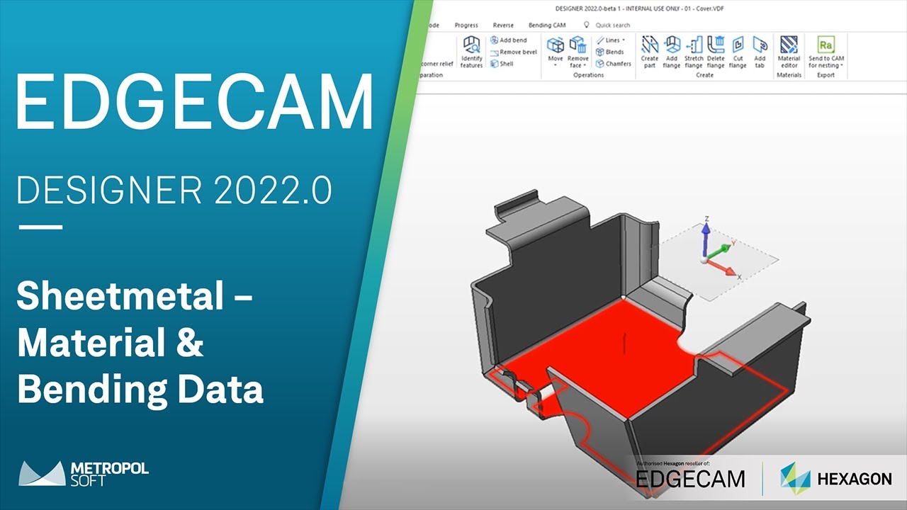 EDGECAM DESIGNER 2022.0 Yenilikler | Sheetmetal Material & Bending Data | Metropolsoft