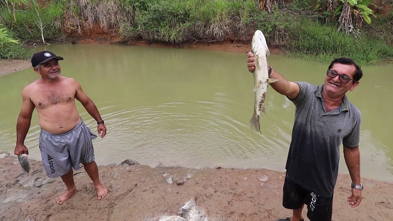PESCANDO COM ARRASTÃO NO MEU POÇO