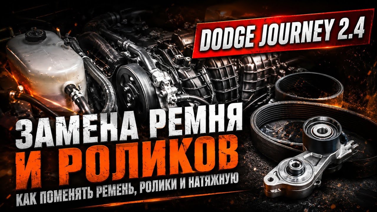 Dodge Journey 2.4. Как поменять ремень, ролики и натяжную