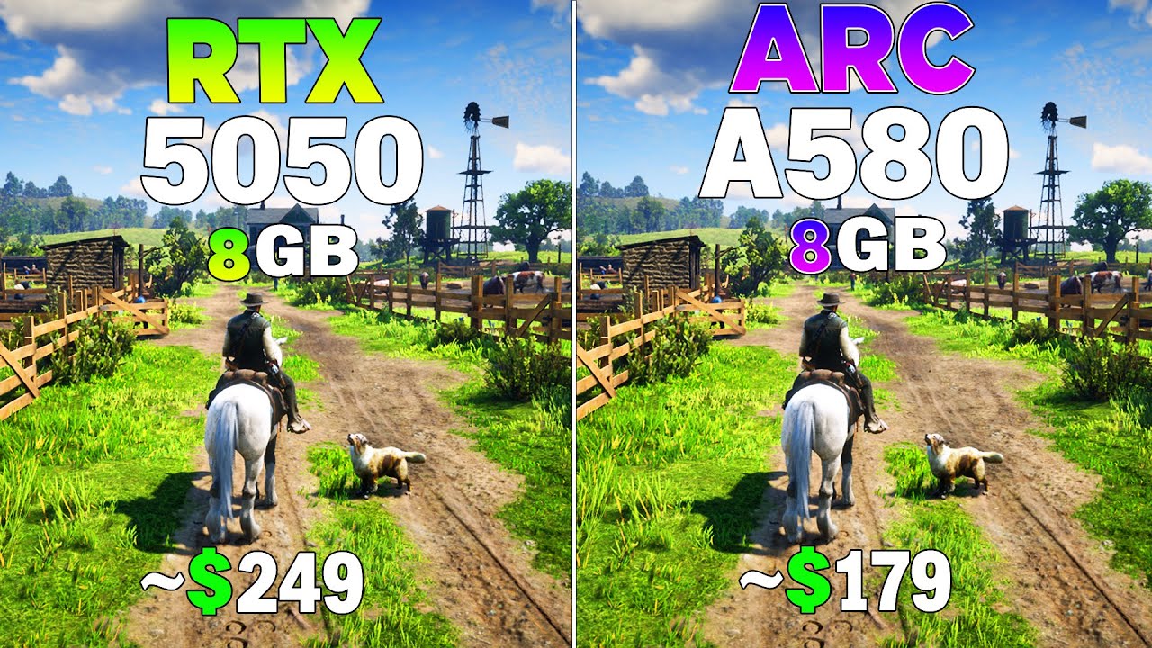 RTX 5050 vs ARC A580 - Test in 8 Games