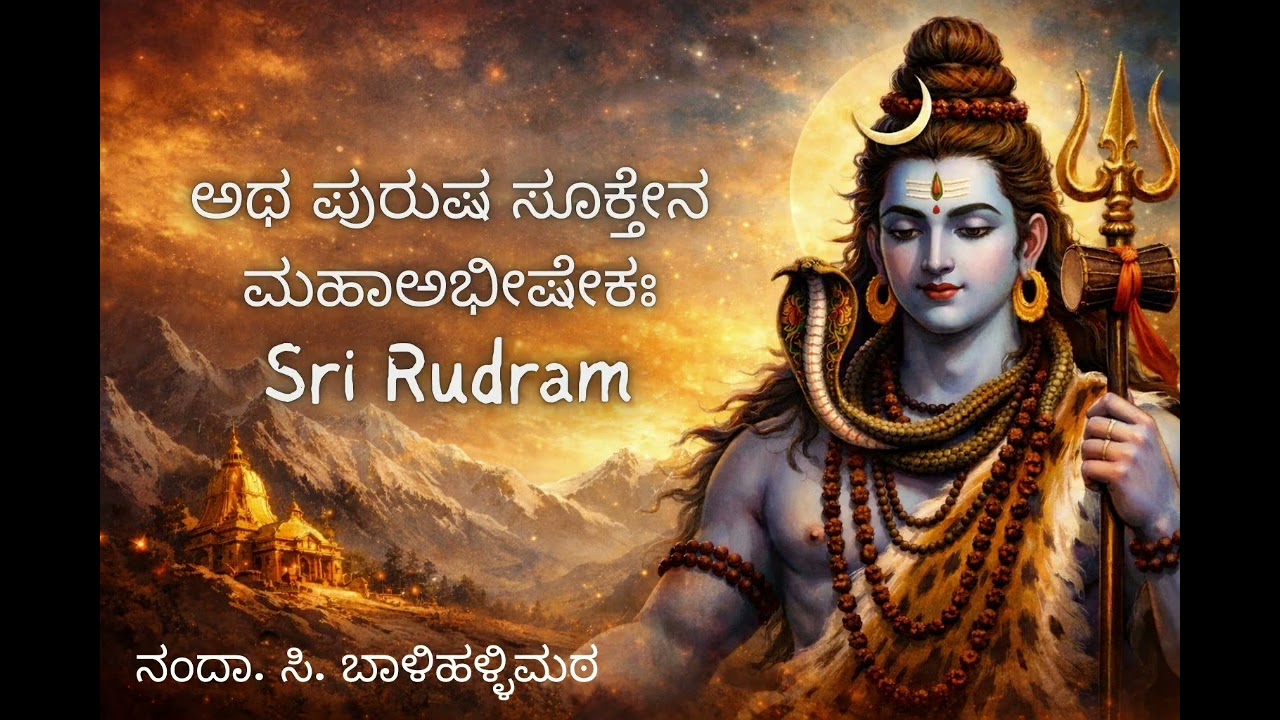 Sri Rudram - ಶ್ರೀ ರುದ್ರ ನಮಕ ಚಮಕ - ಅಥ ಪುರುಷ ಸೂಕ್ತೇನ ಮಹಾಅಭೀಷೇಕಃ