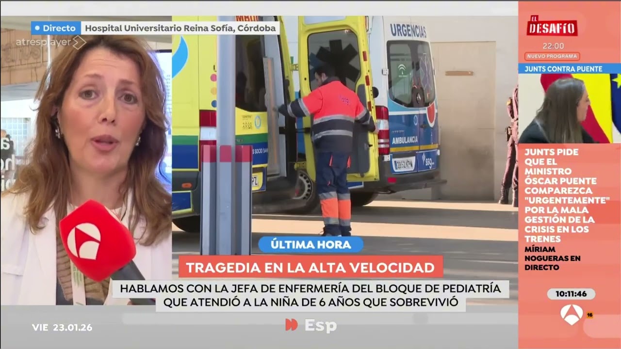 Aurora Ruiz explica la situación en el Hospital Infantil en el accidente de Adamuz (Espejo Público)