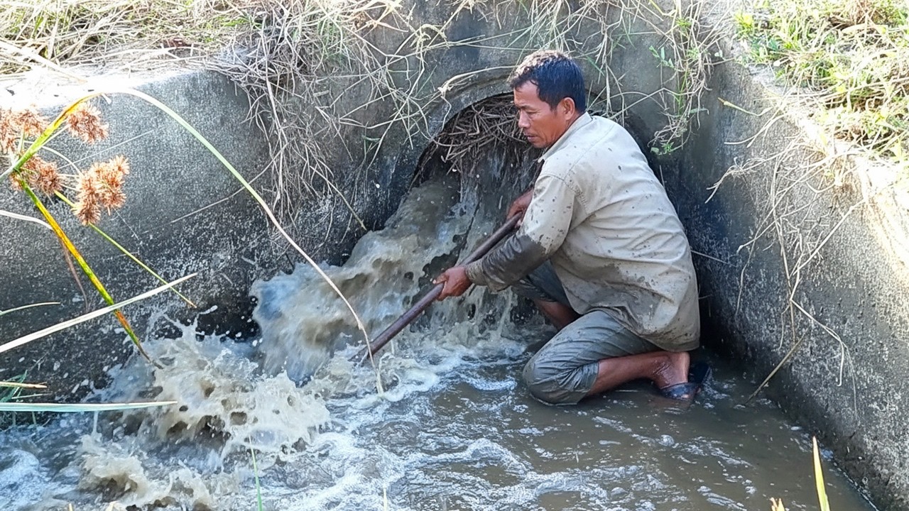 Remove Debris Clogged Culvert