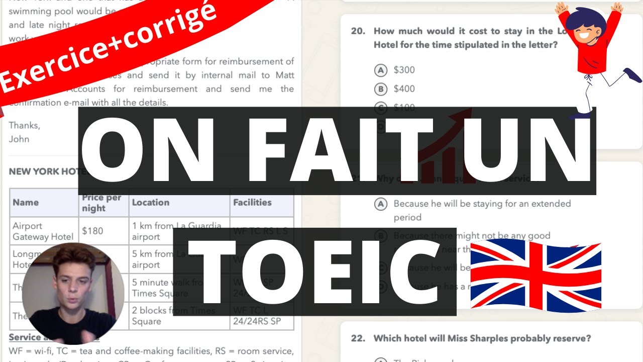 ENTRAINEMENT TOEIC 2026 : TEST+CORRIGE