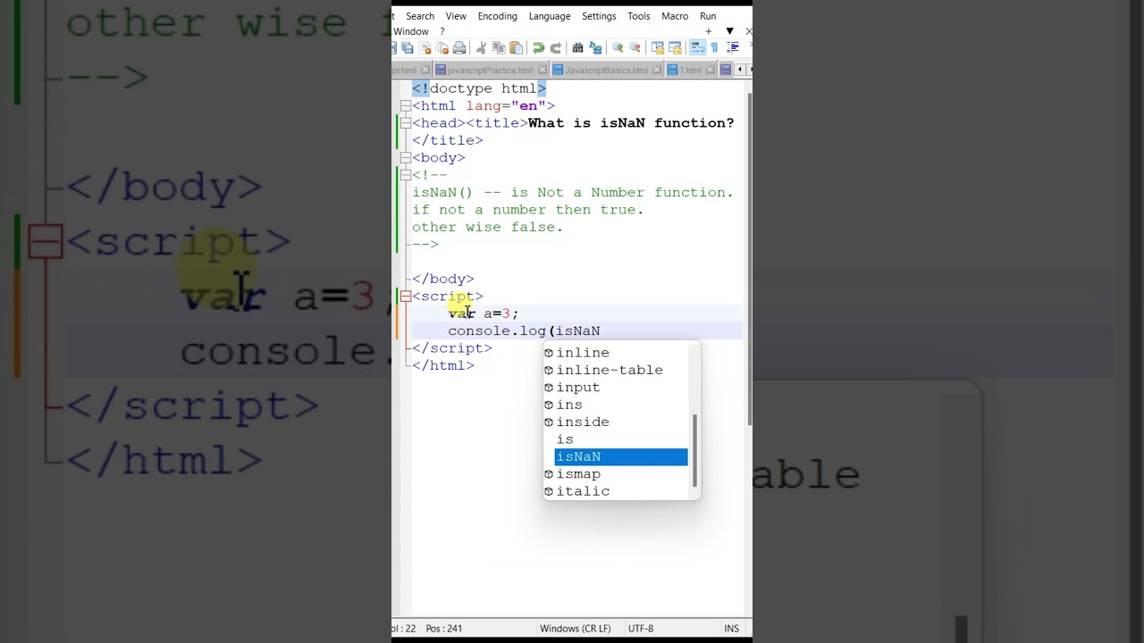 What is isNaN function in JavaScript? | Tech Tutorial | Praveen Kumar