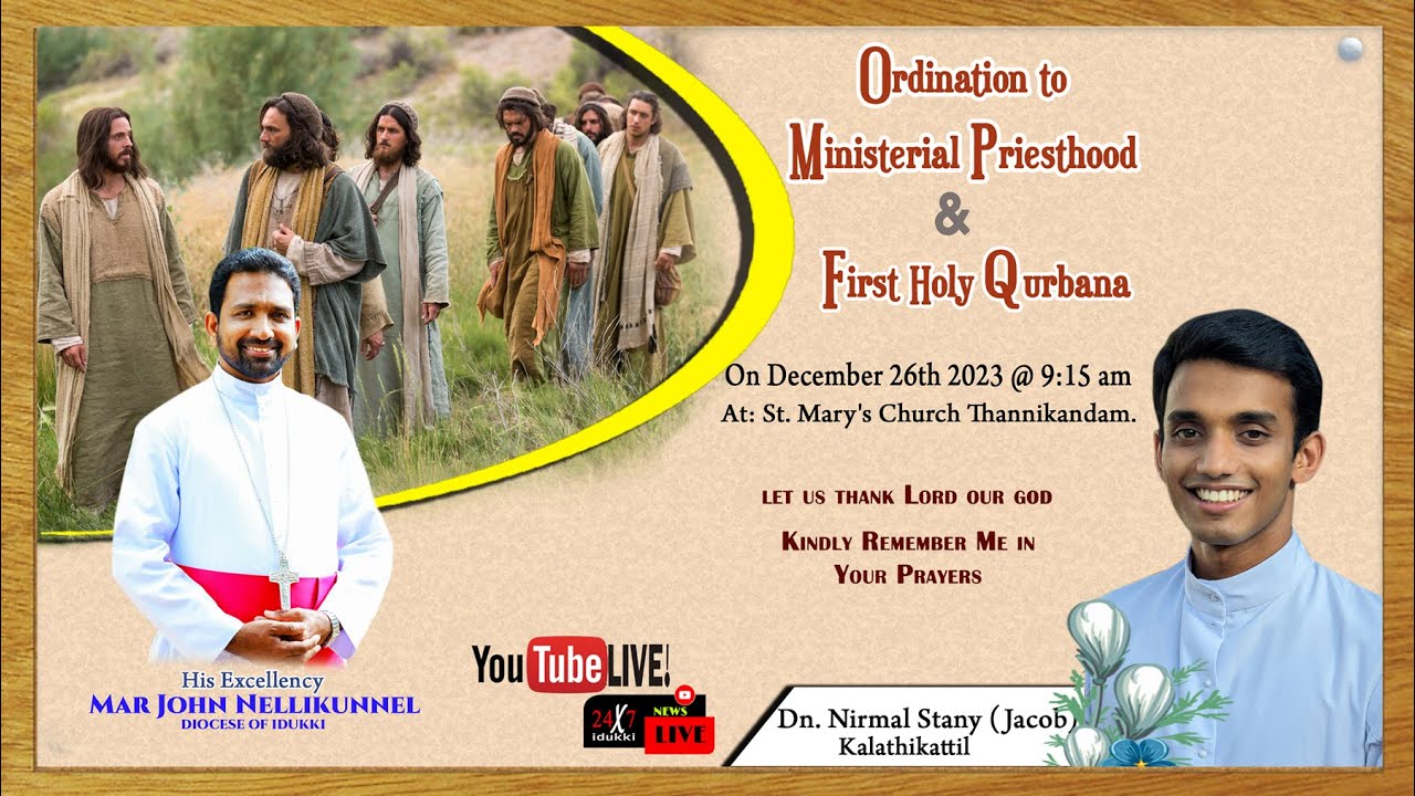 🔴LIVE //  Priestly Ordination & First Holy Qurbana// Dn.Nirmal Stany(Jacob) Kalathikattil.