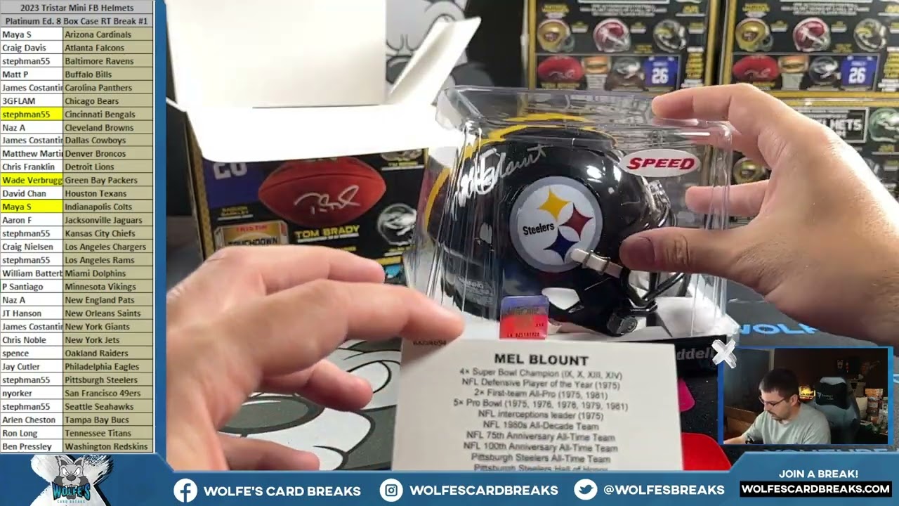 2023 Tristar Autographed Football Mini Helmet Platinum Edition 8 Box Case Random Teams Break #1