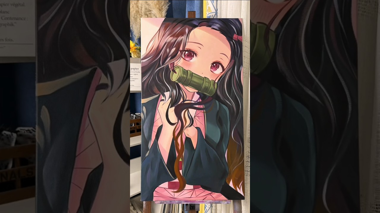 Nezuko Kamado Art 🎨✨ | Easy & Aesthetic Anime Drawing Tutorial