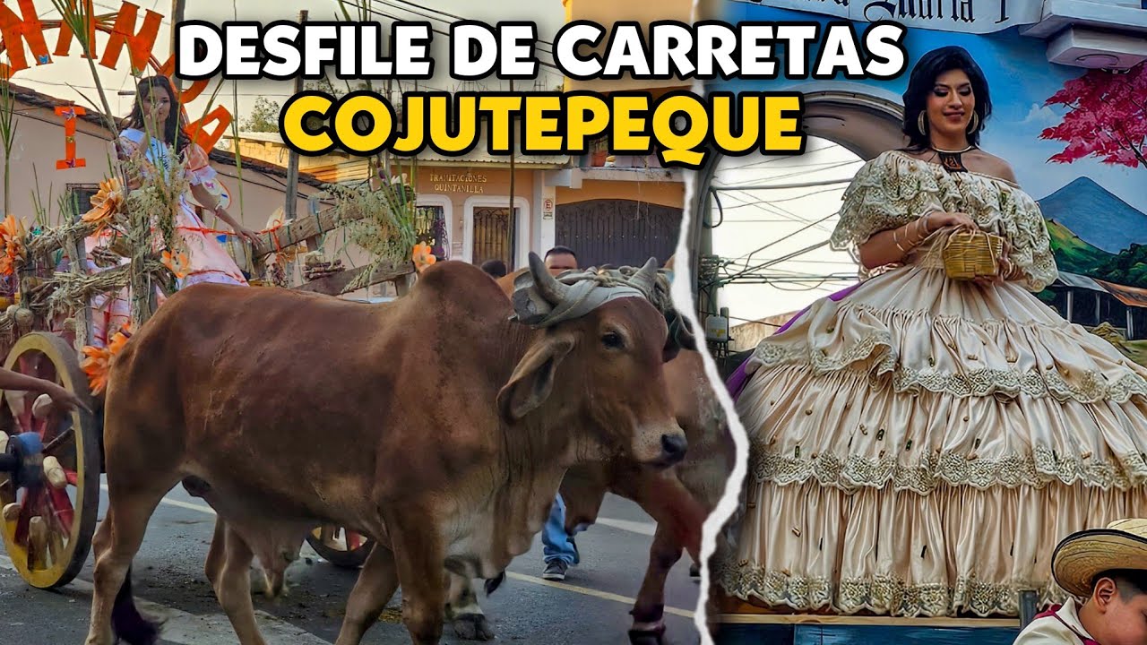 😲El desfile Típico de CARRETAS DE COJUTEPEQUE 2024 | Único en El Salvador 🇸🇻