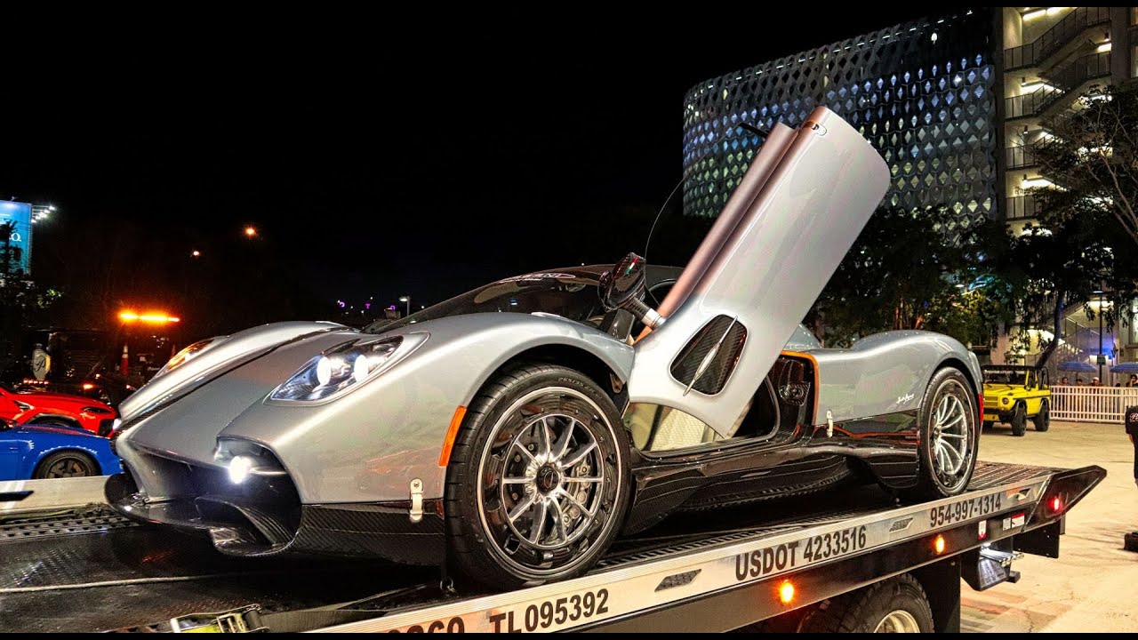 HYPERCARS TOWED FROM MIAMI CONCOURS: LAMBORGHINI, PAGANI, BUGATTI