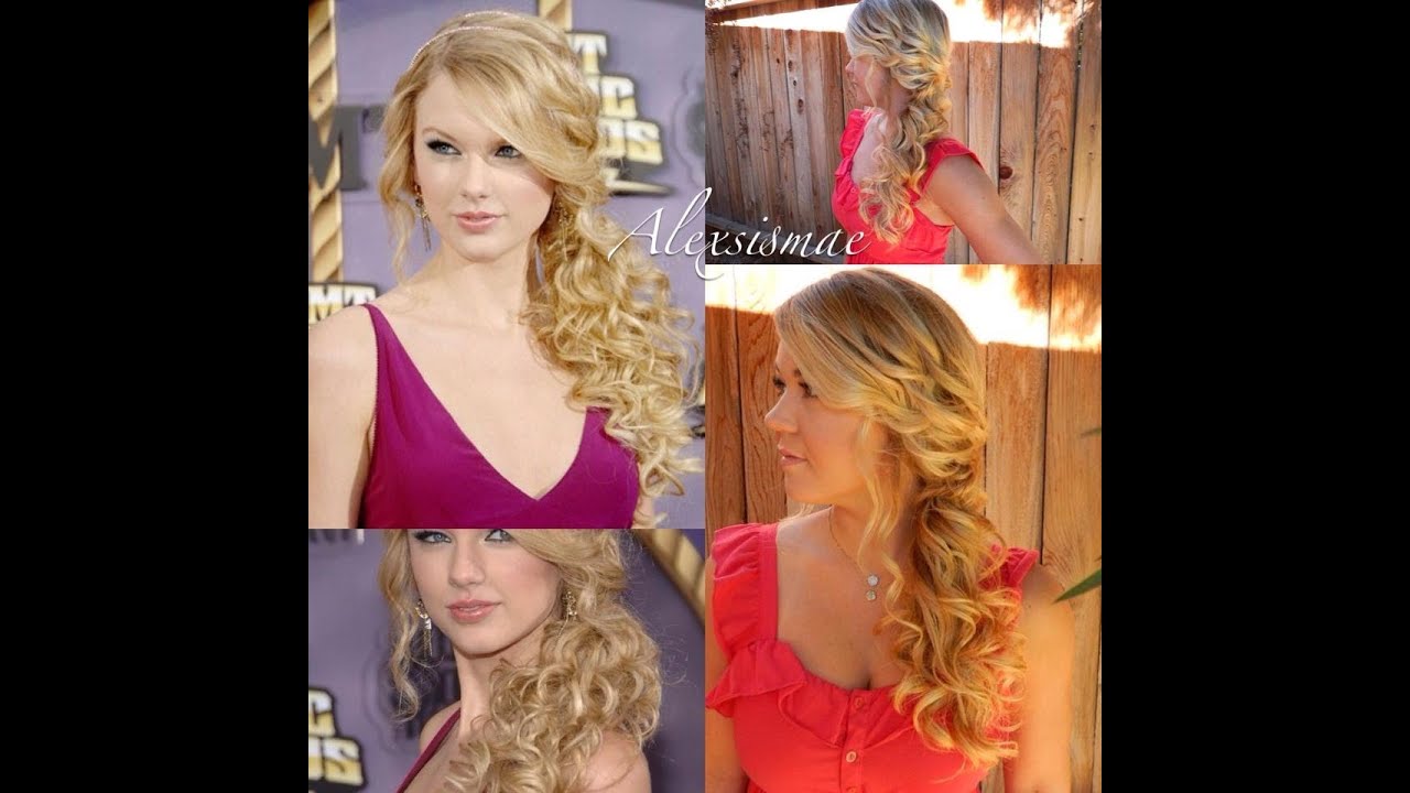 Taylor Swift❤ Curly Side Swept Ponytail