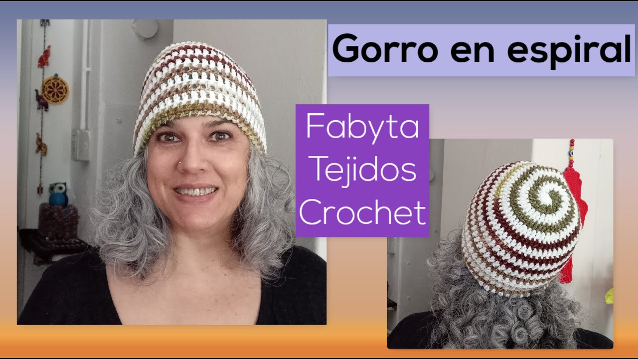 Gorro en espiral, ideal para tejerlo con los colores de tu bandera
