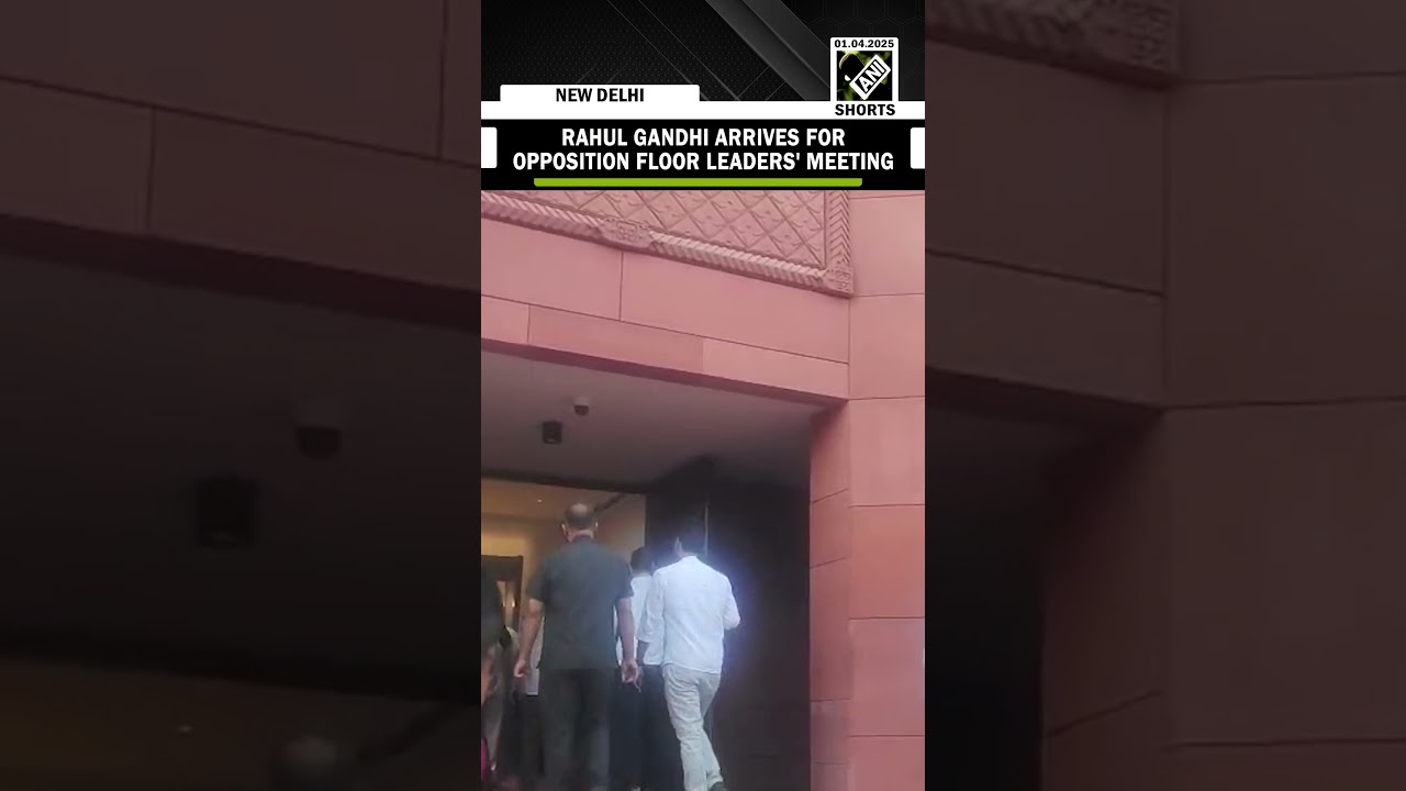 Congress MP Rahul Gandhi arrives in Parliament for Opposition Floor Leaders' meeting.