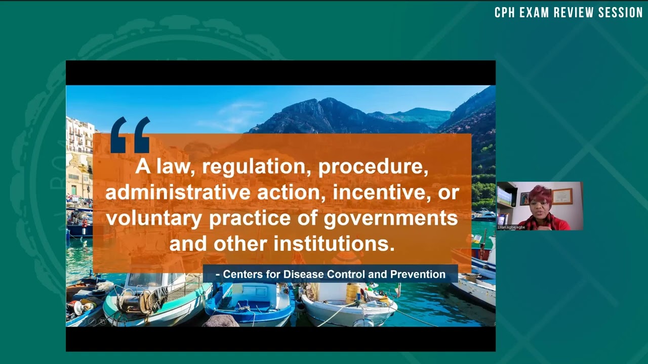 NBPHE's Virtual CPH Exam Review - Policy in Public Health