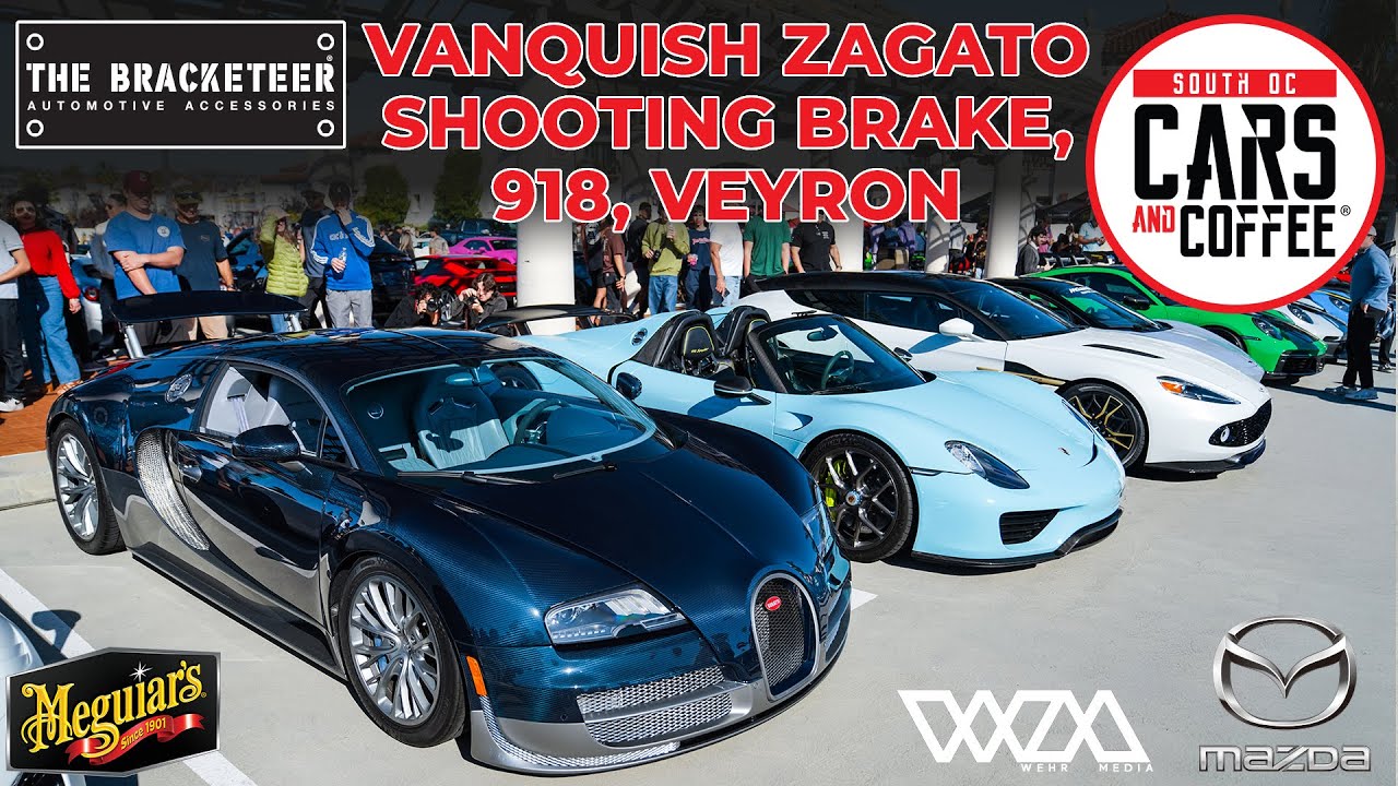 ASTON MARTIN VANQUISH ZAGATO SHOOTING BRAKE, PORSCHE 918, BUGATTI VEYRON - South OC Cars and Coffee.