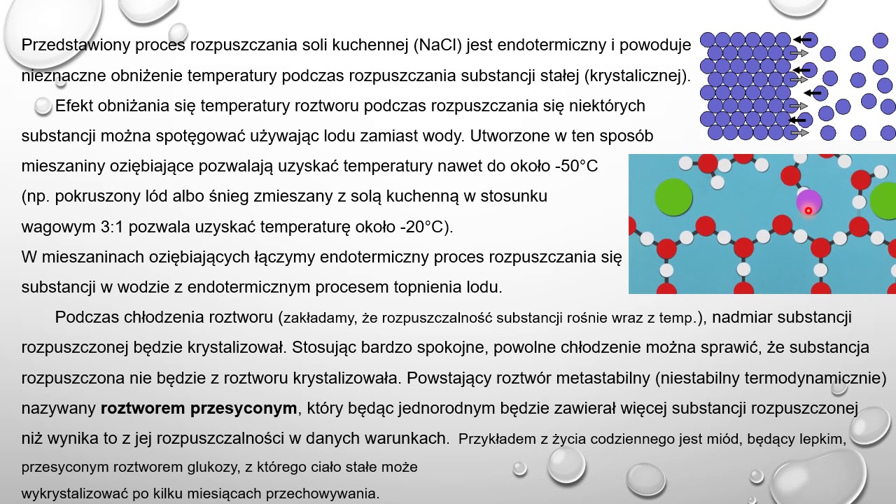Chemia Fizyczna - wykład 5 (część 1). Rozpuszczalność ciała stałego. Iloczyn rozpuszczalności