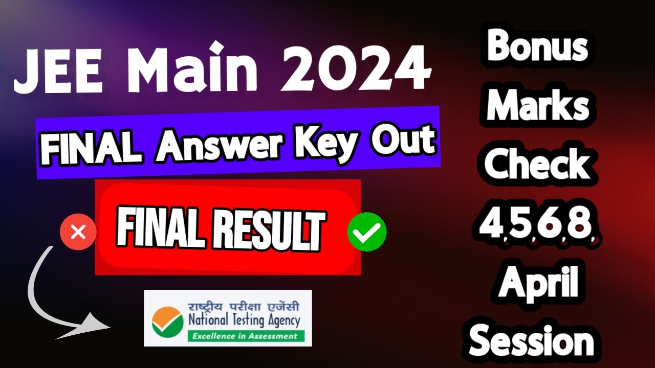 Jee Main 2024 Final Result Out ? || Final Answer key Removed #jeemainsaresult #jee2024 #ntajeemain