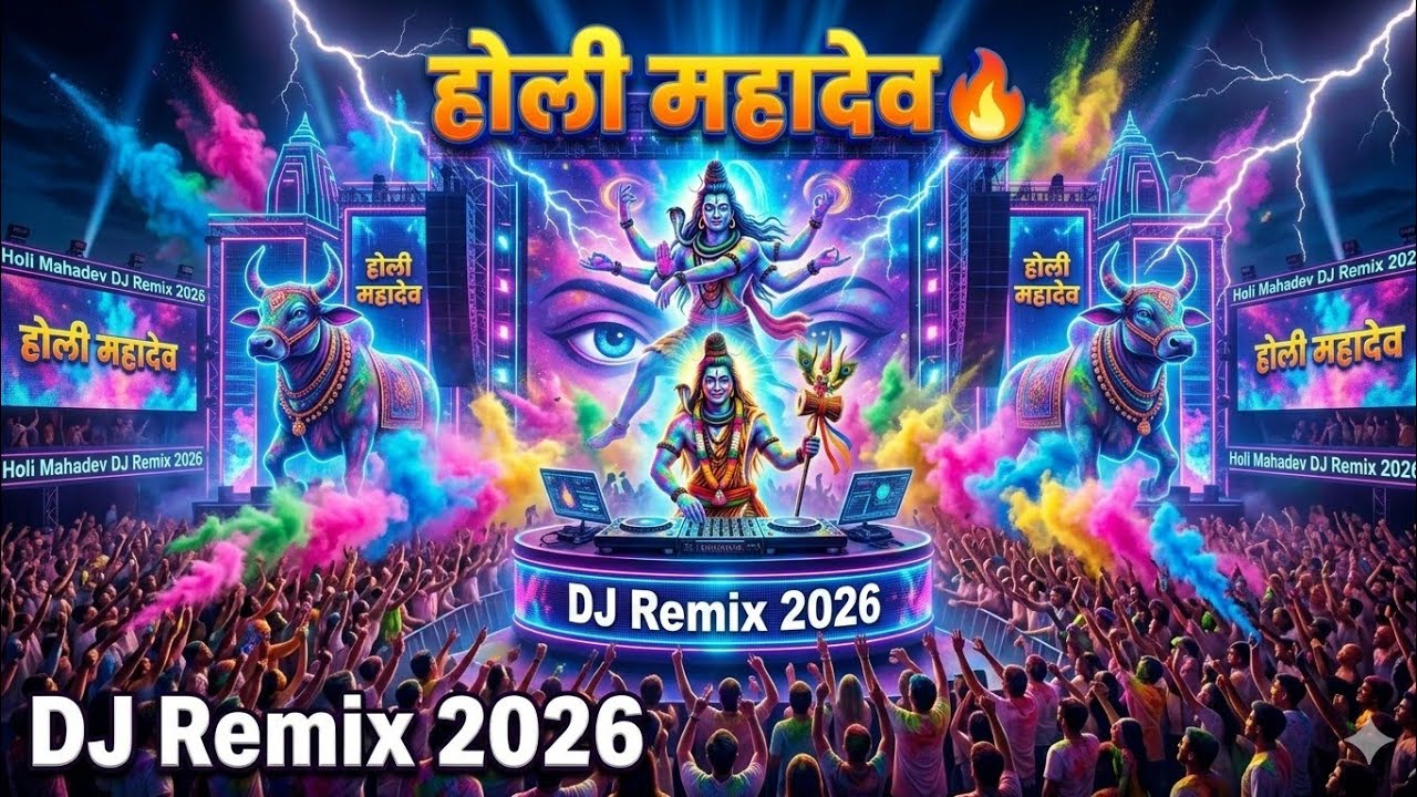 Rang Barse Bhole Ke Sang 🔱 | Holi DJ Bhajan 2026 | Har Har Mahadev Festival Remix 🌈🔥
