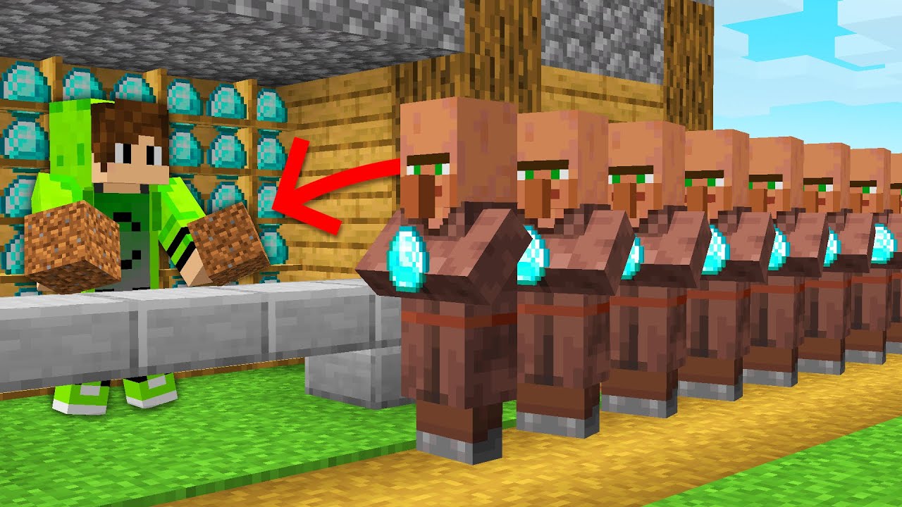 Minecraft, но жители деревни торгуют секретными предметами OP
