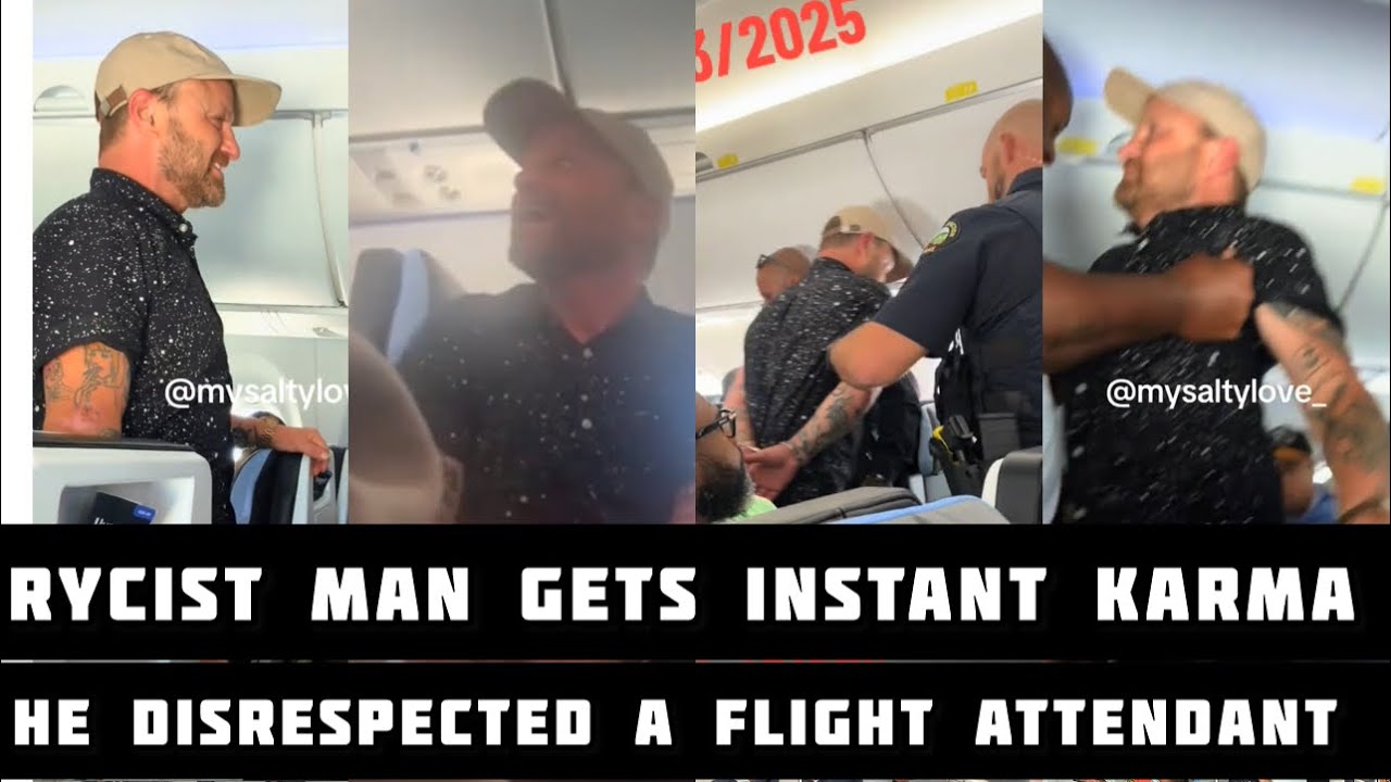 Rycist White Man Gets INSTANT KARMA After Disrespecting A Flight Attendant On Breeze Airways Flight