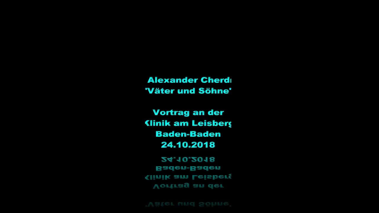 Thema: Väter und ihre Söhne // Dr. Alexander Cherdron