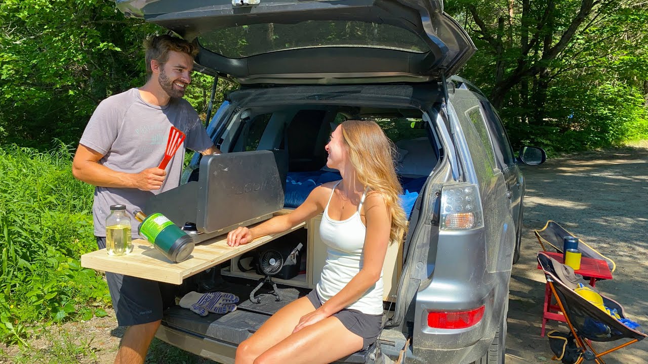 Camping In My SUV For The First Time W/GF | Cooking Fancy 