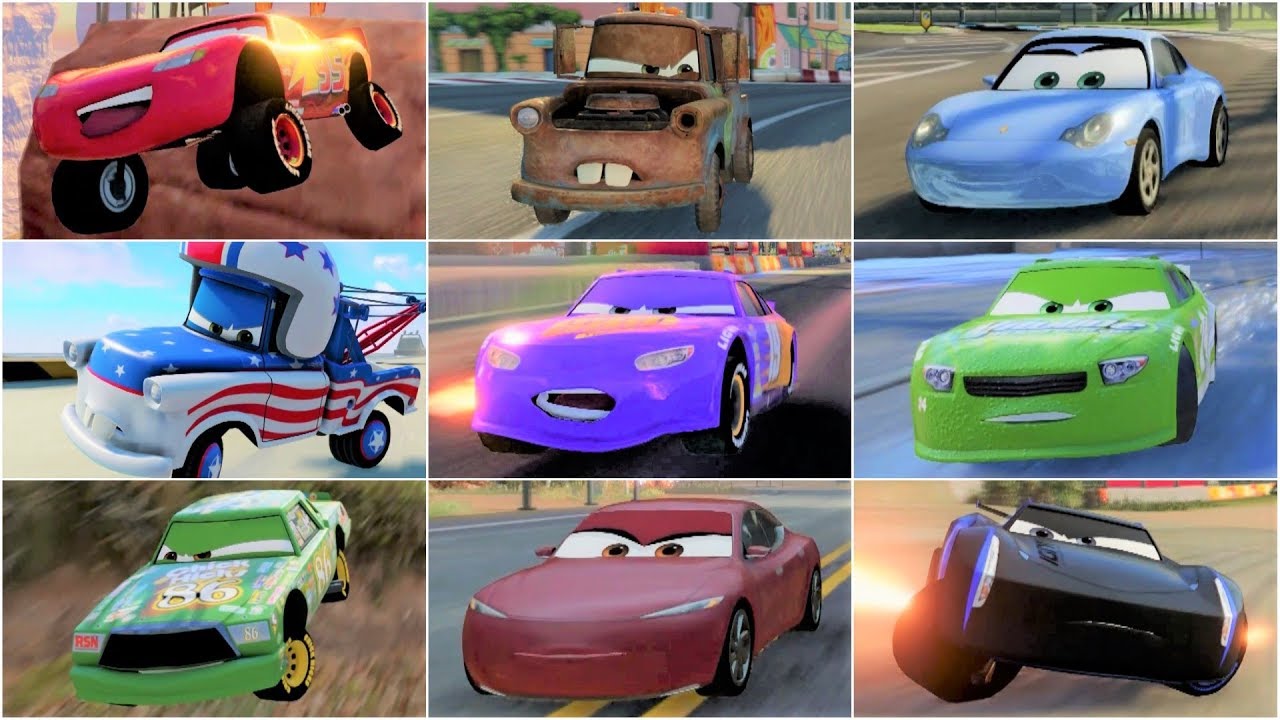 Cars 3: Driven to Win - All Characters/Cars Best Lap Challenge Gameplay Compilation HD