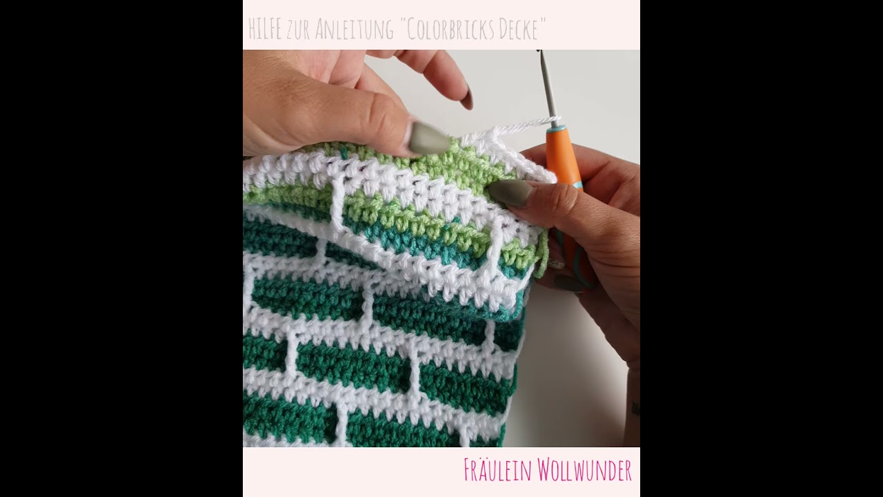 H&auml;keln - Tutorial &bull; Colorbricksdecke / doppeltes vorderes Reliefst&auml;bchen