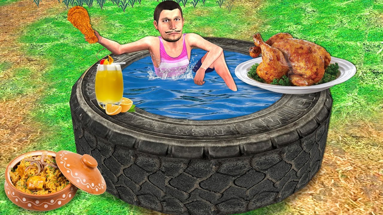 टायर स्विमिंग पूल Tyre Swimming Pool Funny Comedy Video हिंदी कहानिय Hindi Kahaniya Comedy Video