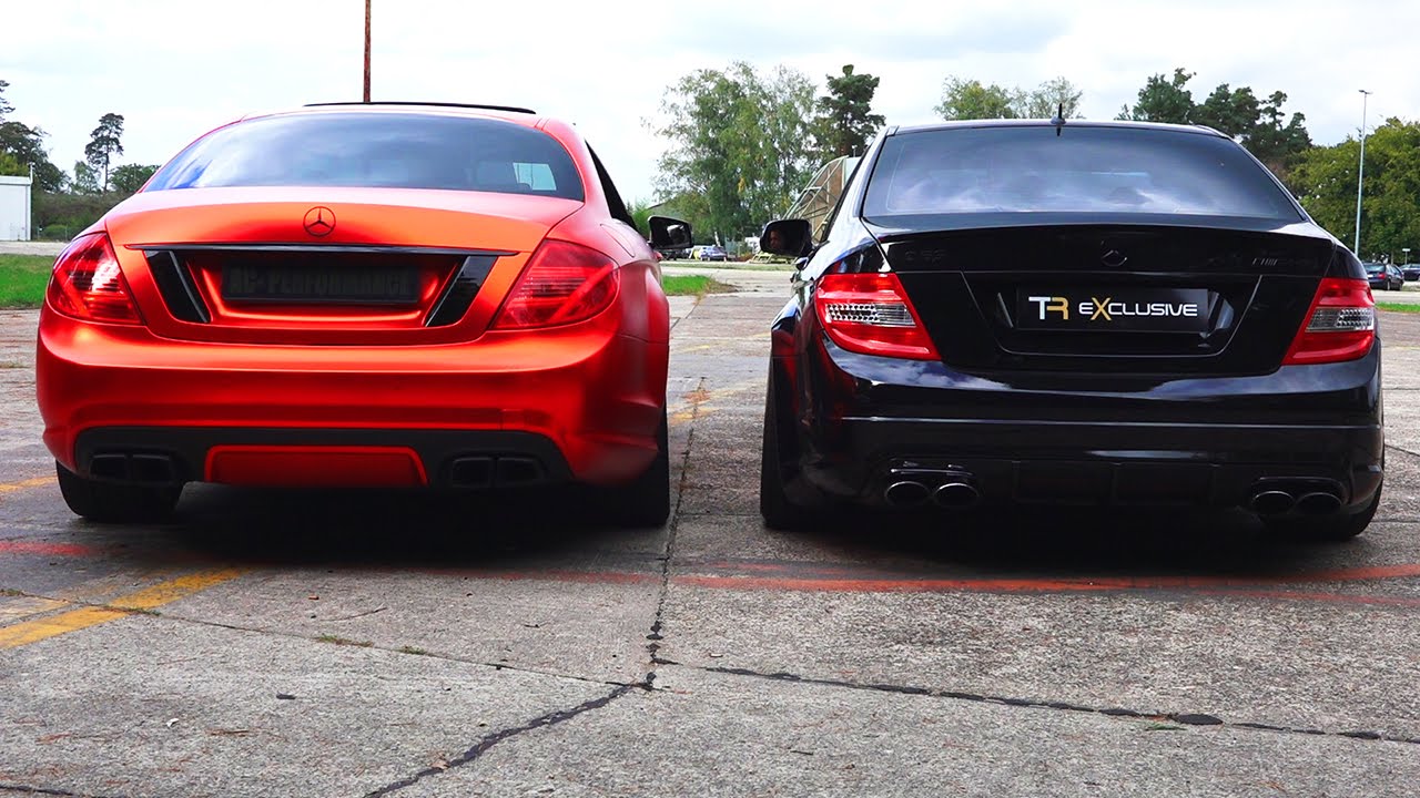 Mercedes C63 AMG vs CL500 Sound Battle V8 Revs 6.2L W204 vs C216 AC Performance Acceleration