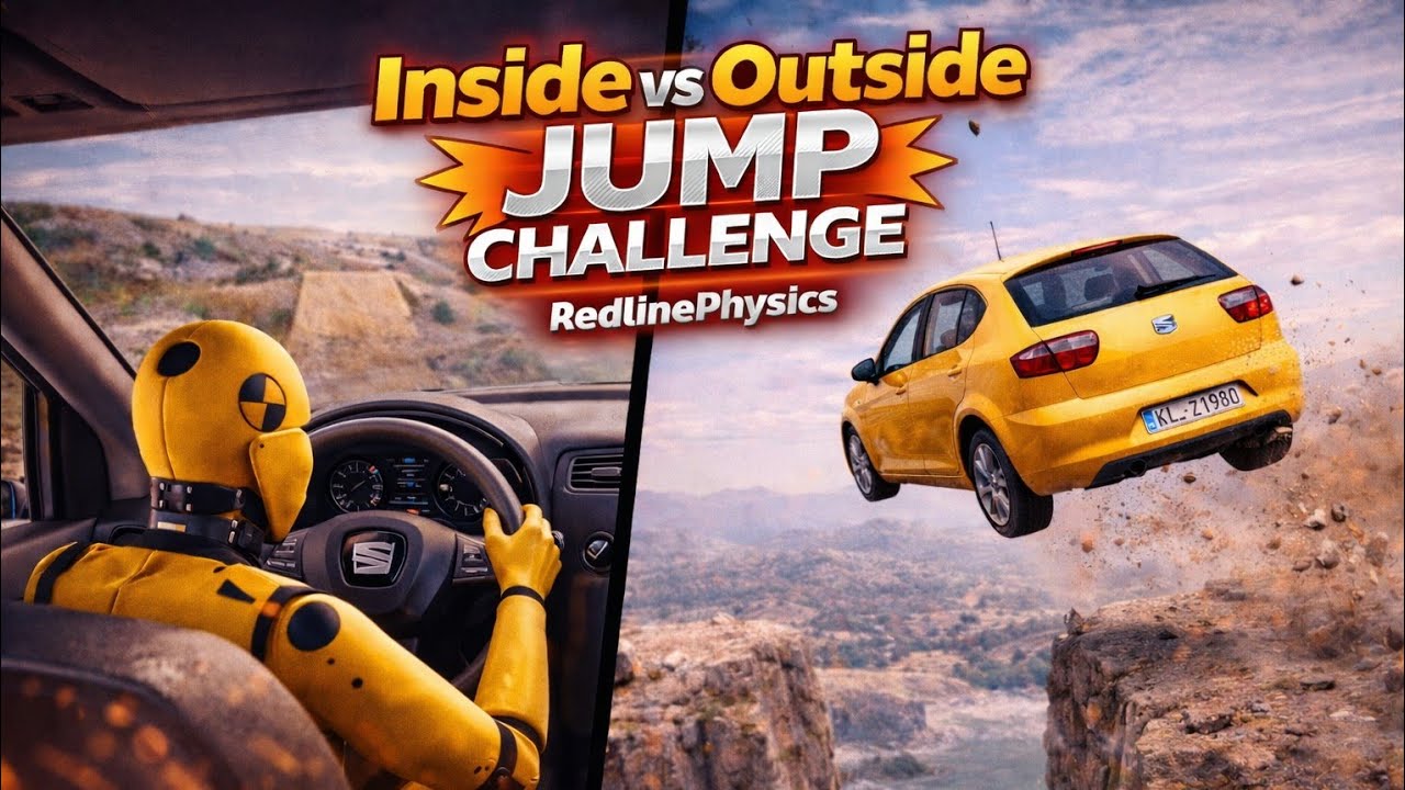 Jump Challenge - Inside vs Outside Crash Test #6 - BeamNG.Drive