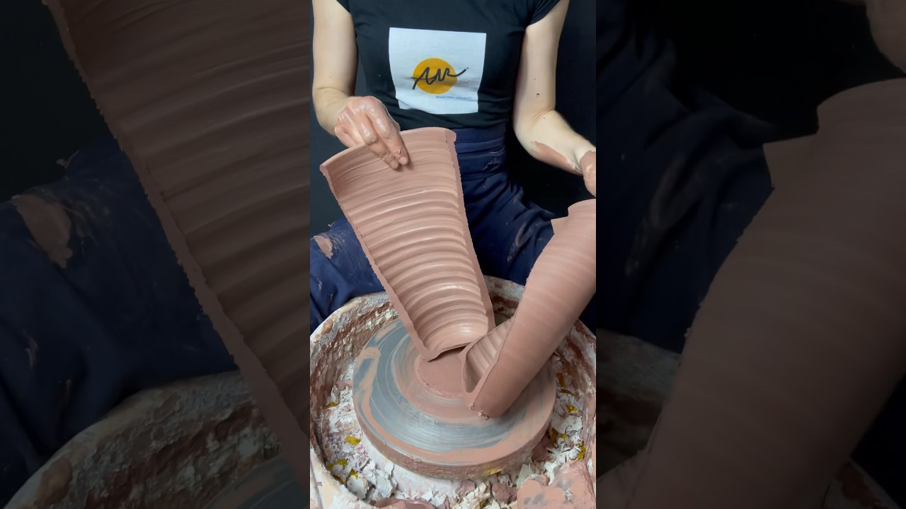 Zylinder drehen mit 3,0 kg Typische Anf&auml;ngerform #pottery #teaching #asmr #tutorial 🏺