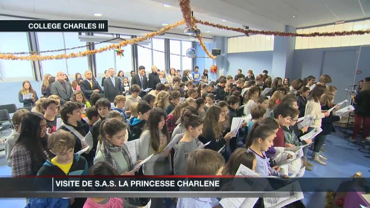 Visite de S.A.S. la Princesse Charl&egrave;ne au Coll&egrave;ge Charles III