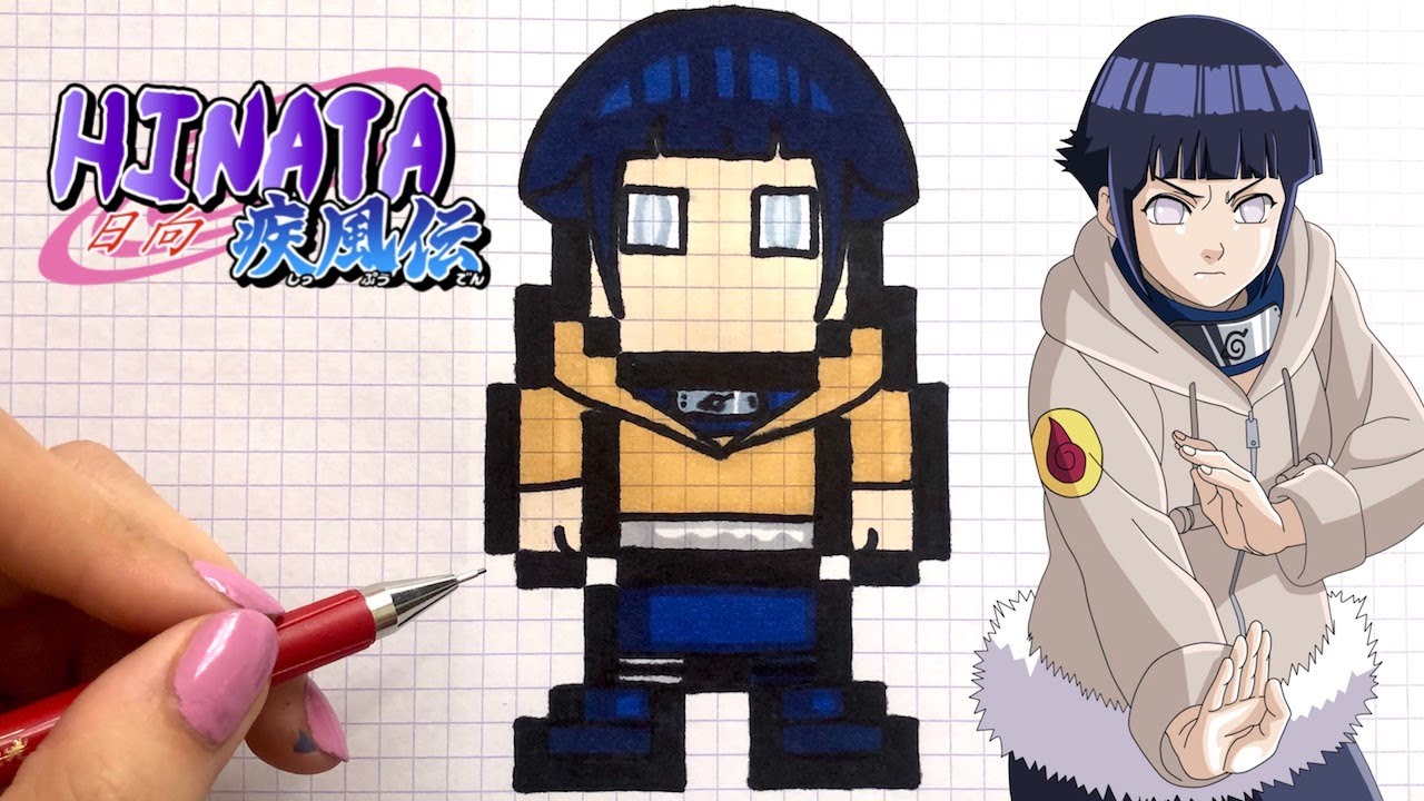 TUTO DESSIN HINATA PIXEL ART NARUTO