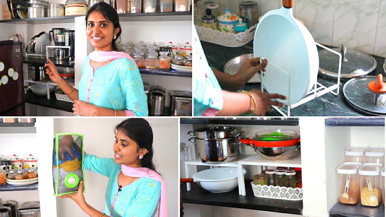கிச்சனை அழகா Organize பண்ணியாச்சு 👍🤩| Kitchen  Organization | Space Saving Organizing ideas