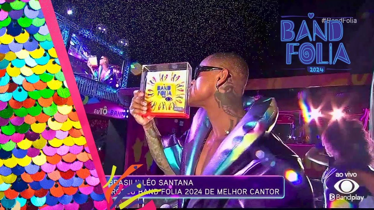 L&eacute;o Santana ganha pr&ecirc;mio Band Folia de melhor cantor 2024 | Band Folia