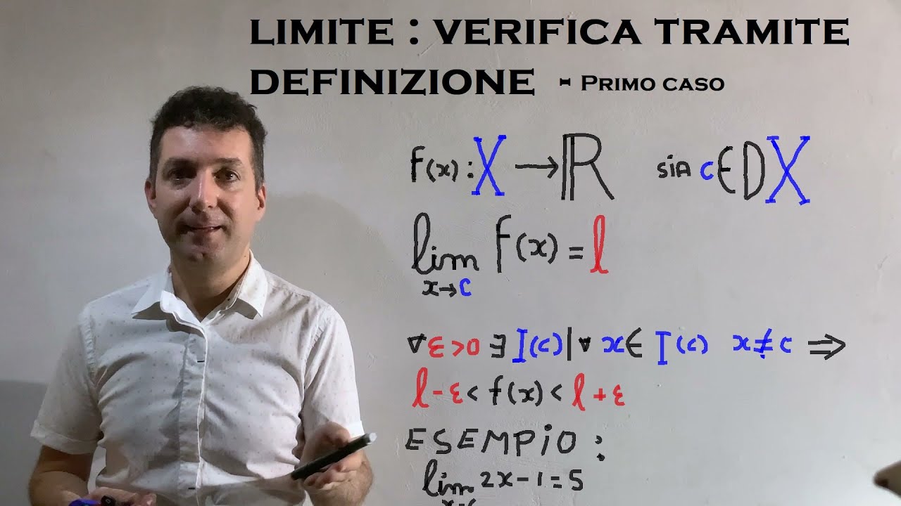 Limite di una funzione : definizione e  sua verifica tramite la definizione .