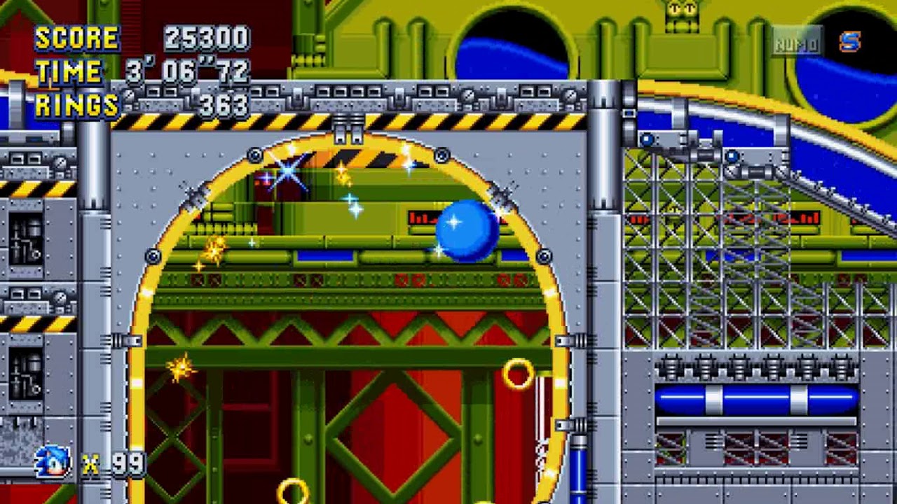 Sonic Mania Ring & Score Attacks : Chemical Plant act 2 (Sonic) 515 Rings & 65400 Points
