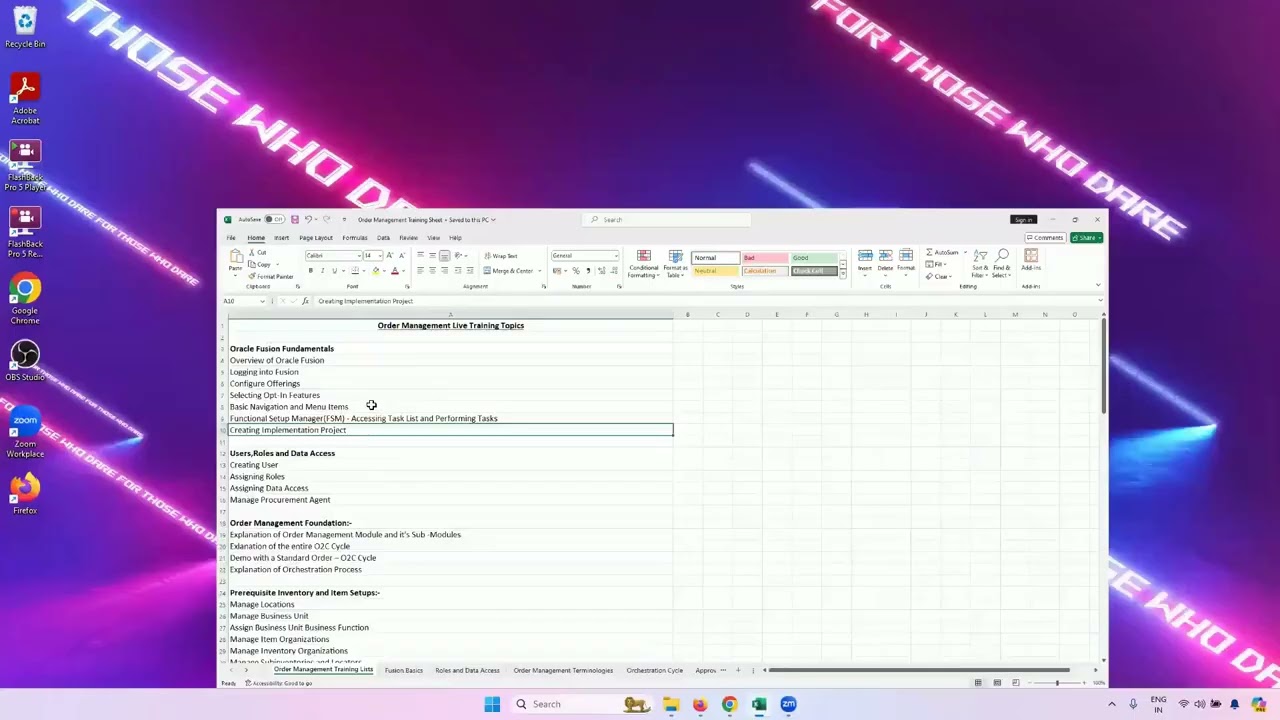 Session 1 Oracle Order Management Cloud Live Training 10 Aug 24