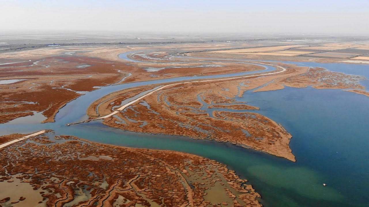 ΔΕΛΤΑ ΑΞΙΟΥ (DRONE). AXIOS RIVER DELTA AERIAL VIEW, THESSALONIKI, GREECE.