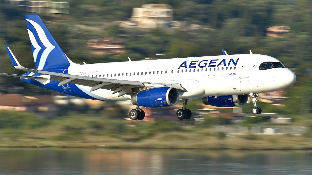 Amazing CORFU Airport Landings FROM LUXURY BALCONY!  - 30 Minutes of Plane Spotting Day to Night