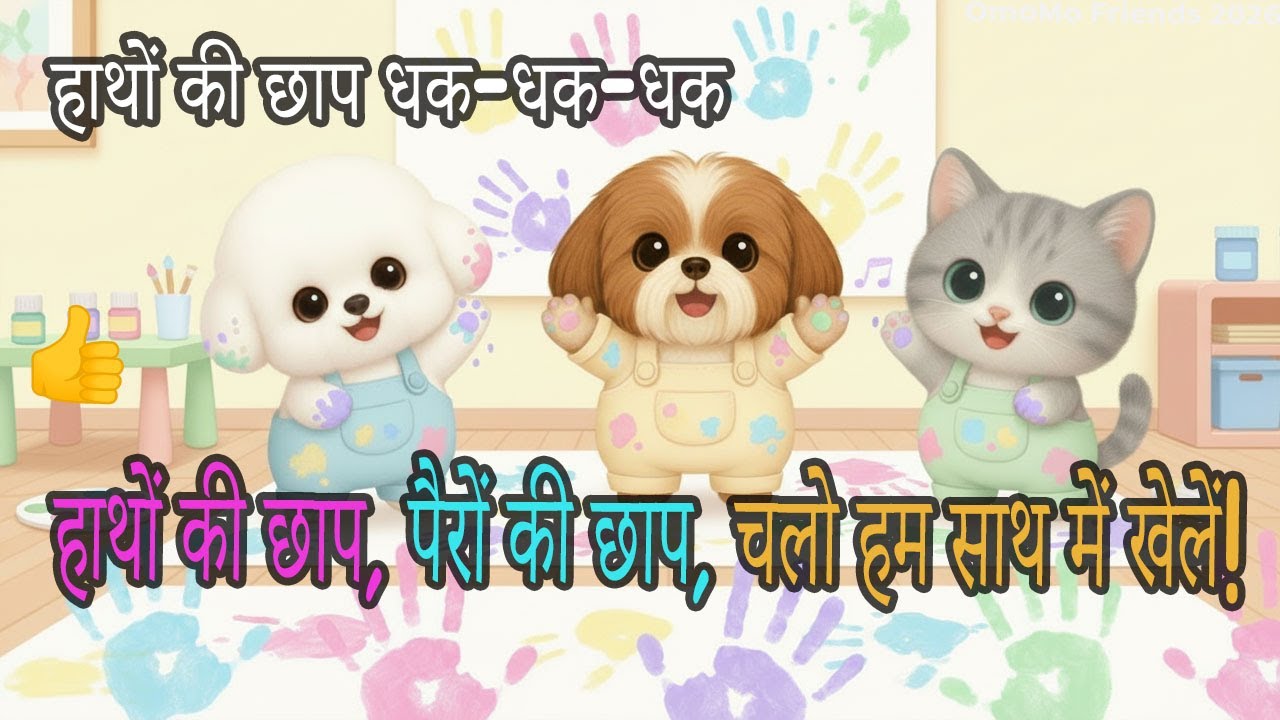 हाथों के निशान, पैरों के निशान 🎨 | रंगों के साथ मस्ती | Kids Paint Play Song